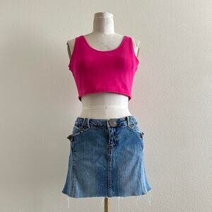 Vintage Betty Blue hot pink cropped tank top